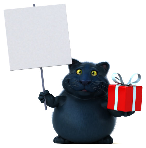 有趣的猫- 3D插图图片下载