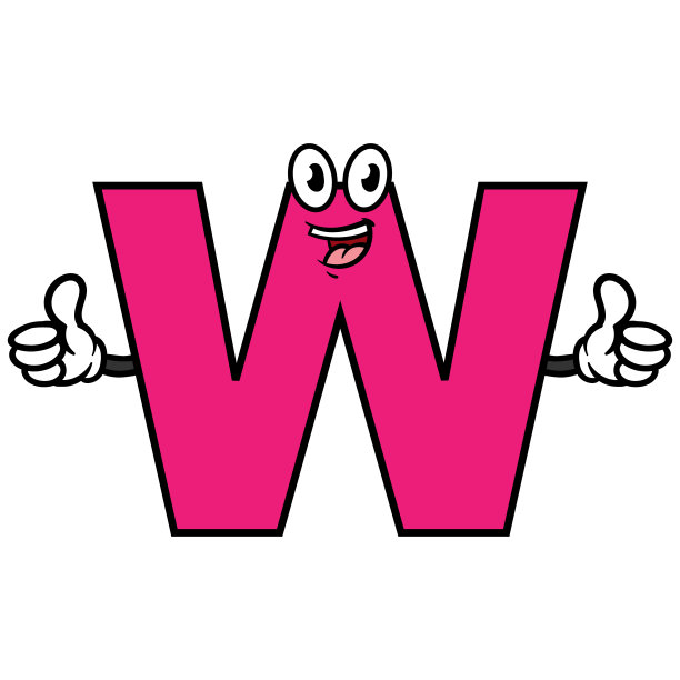 卡通字母W人物图片下载