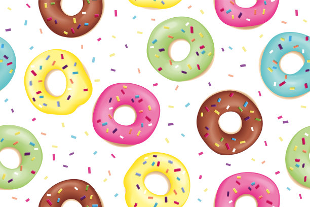 图案甜多彩的甜甜圈图片下载
