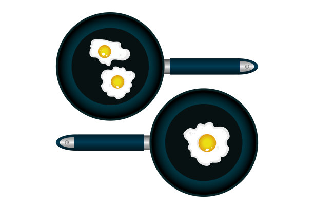 平底锅与鸡蛋矢量设计图片下载