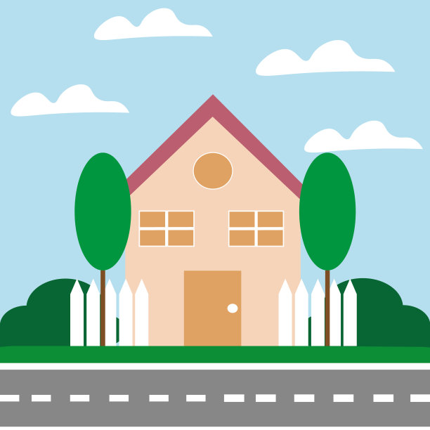 自然上的私人住宅。向量图片下载