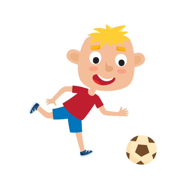 向量插图的小金发男孩在衬衫和短剧图片下载