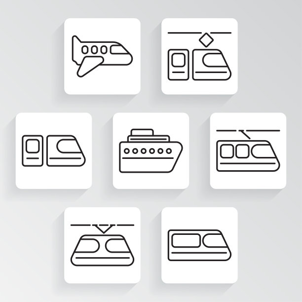 交通工具。矢量图标的web和应用程序图片下载