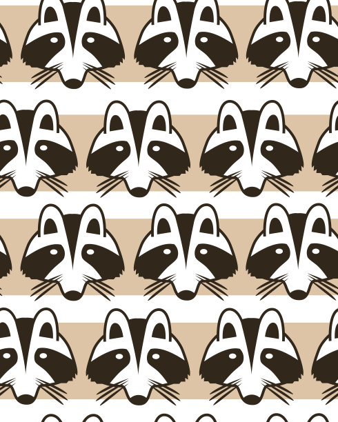 无缝背景与浣熊口图片下载