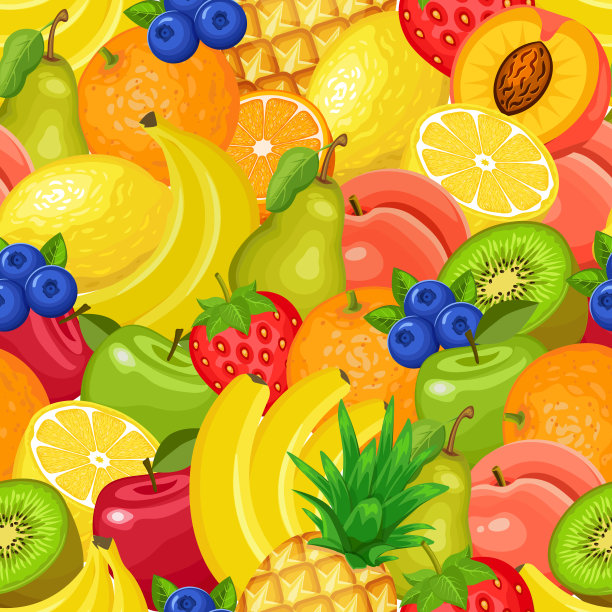 无缝图案与水果。图片下载