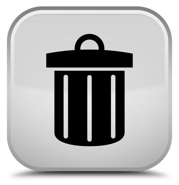 白色方形回收站图标图片下载