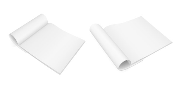 一个打开的小册子(杂志，小册子，笔记本)的真实矢量模型图片下载