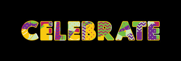 庆祝概念字艺术插图图片下载