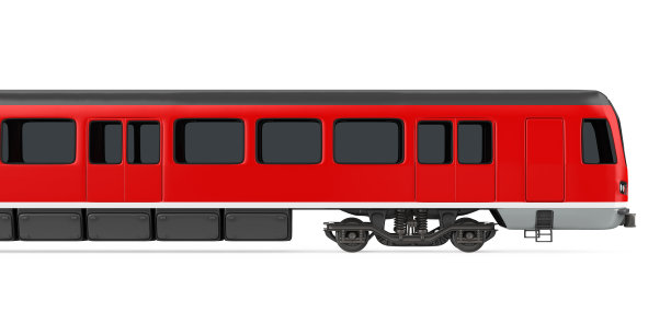 孤立的红色通勤列车图片下载