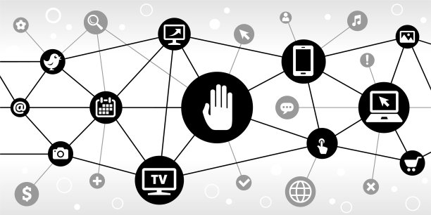 手持互联网通信技术三角节点模式背景图片下载