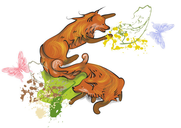 狐狸和蝴蝶图片下载