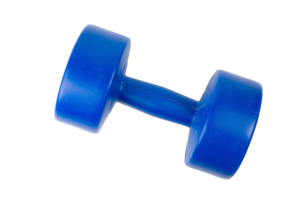 哑铃孤立在白色背景，与跳跃路径图片下载