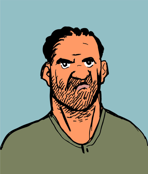 男人的肖像素描图片下载