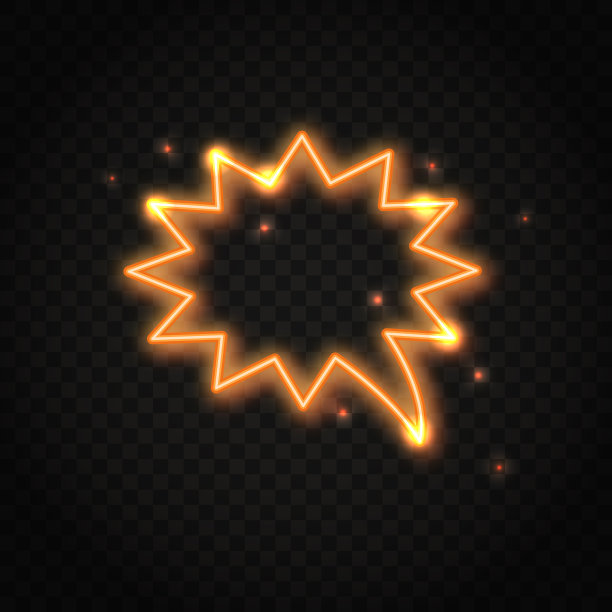 霓虹橙色语音气泡与文本空间图片下载