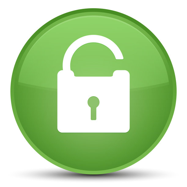 解锁图标特殊的软绿色圆形按钮图片下载
