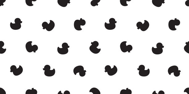 鸭子无缝模式矢量橡胶鸭子背景围巾孤立重复墙纸插图人物卡通图片下载