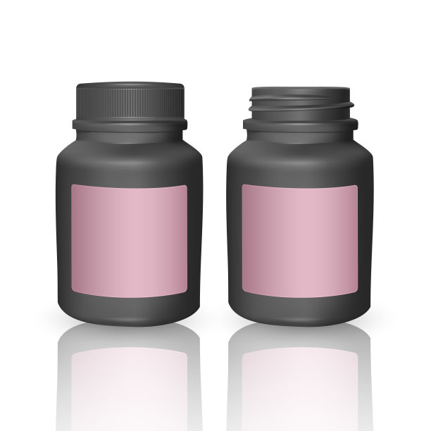 一套逼真的塑料瓶。模型模板。矢量eps 10插图，空的黑色瓶子在光的背景图片下载