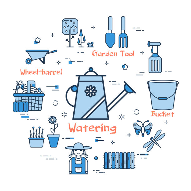 06蓝色园艺-喷壶用于灌溉图片下载