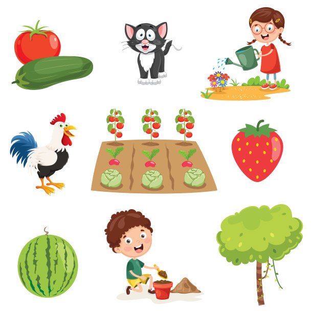 矢量插图农场的东西图片下载