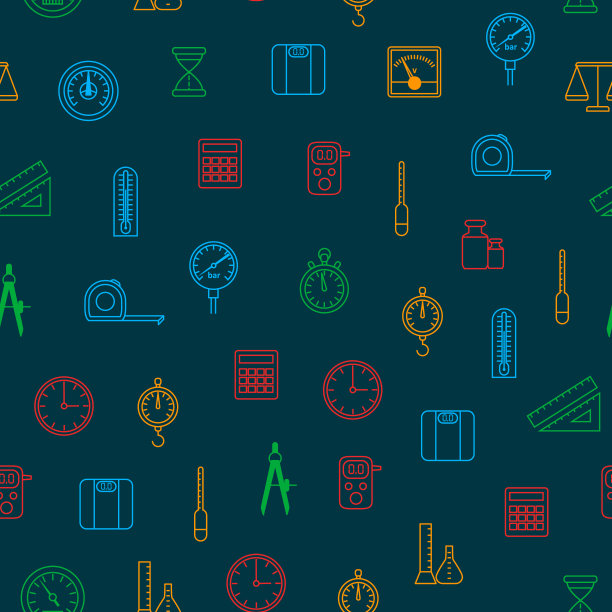 测量细线无缝图案背景。向量图片下载