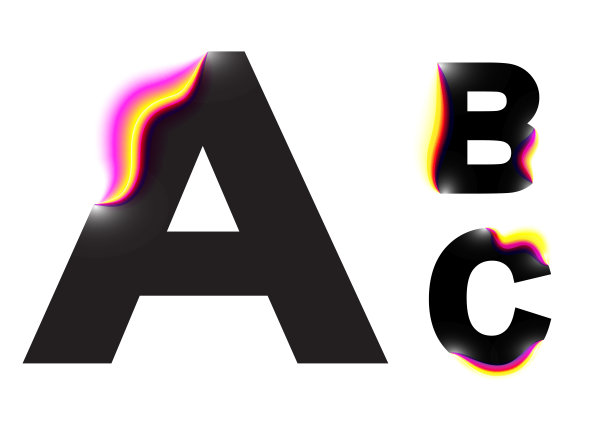 矢量故障字母表设计。霓虹彩色glitch风格。黑色粗体，抽象型创意标题，广告标语牌。霓虹灯发光的信件。电视失真效应。半色调,激光切割图片下载