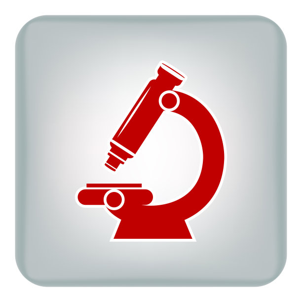 红色显微镜图标的矢量图像图片下载