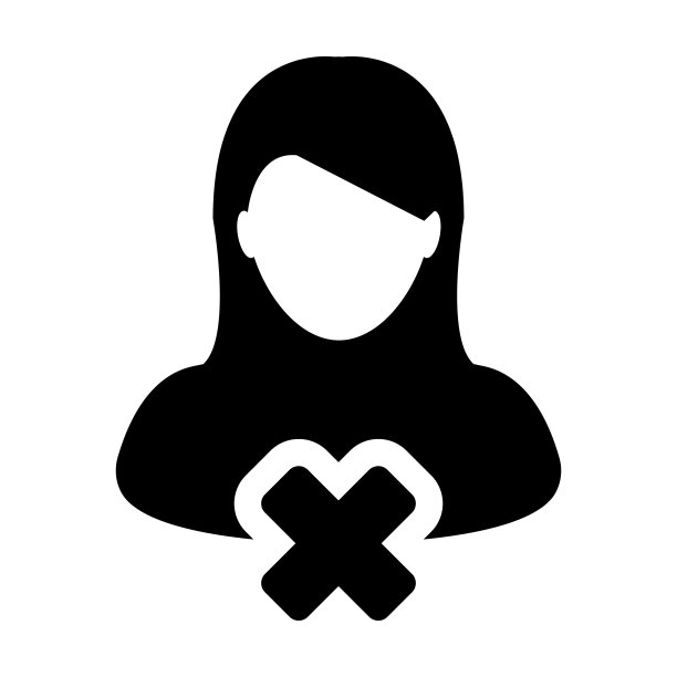 女性用户账户删除图标矢量图图片下载