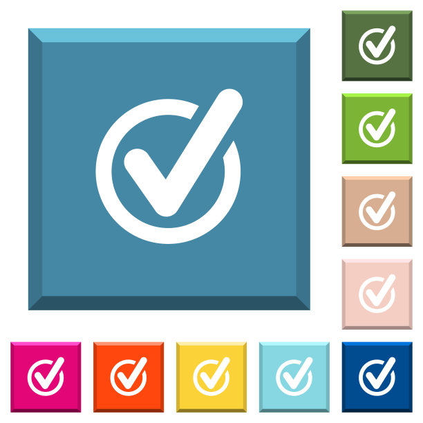 带边的方形按钮上的检查数据白色图标图片下载