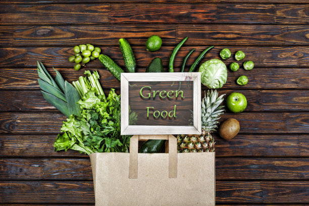 素食。健康食品。袋子，蔬菜，水果，健康，背景，纸，生活方式，膳食，饱，饮食，图片下载