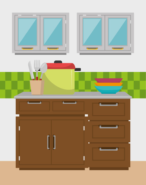 厨房现代场景图标图片下载