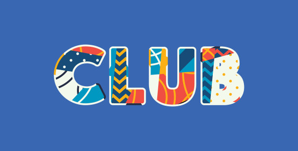 俱乐部概念字艺术插图图片下载