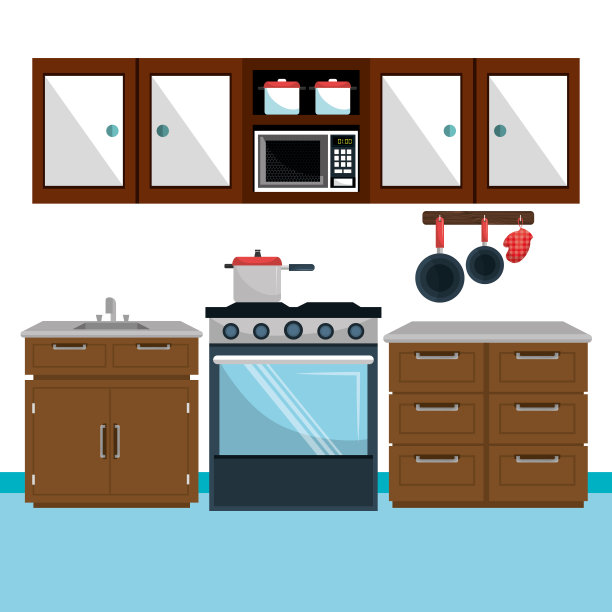 厨房现代场景图标图片下载