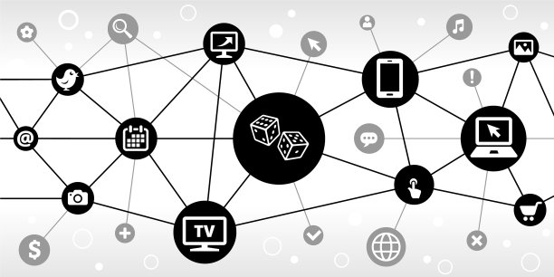 二骰子互联网通信技术三角节点模式背景图片下载