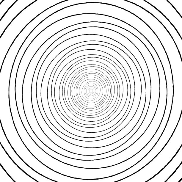 黑白同心圆图样。图片下载