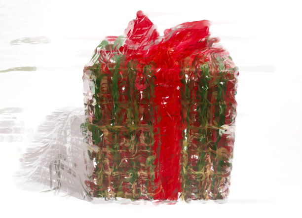 美丽的圣诞礼物在白色背景-高清数字插图图片下载