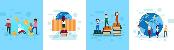 设置多样化的男子女孩角色概念男性女性模板的设计工作和动画在白色的背景全长平坦图片下载