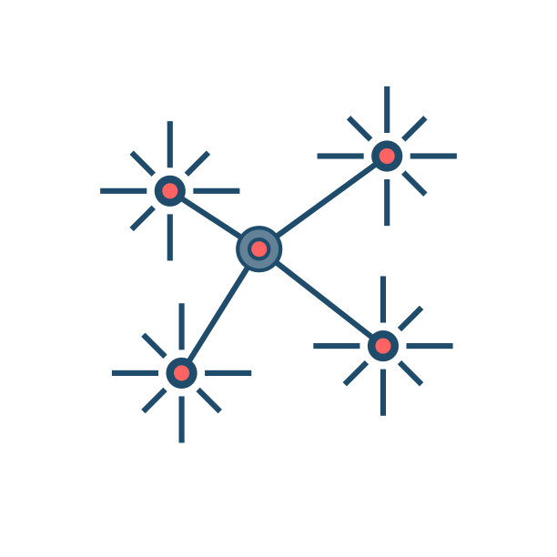 去中心化平面矢量图标图片下载