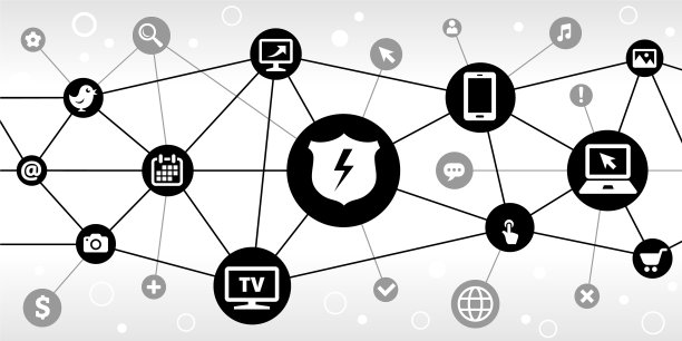 盾闪电网络通信技术三角节点模式背景图片下载