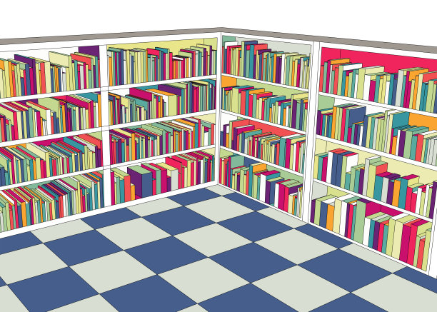 丰富多彩的校园图书馆插图图片下载