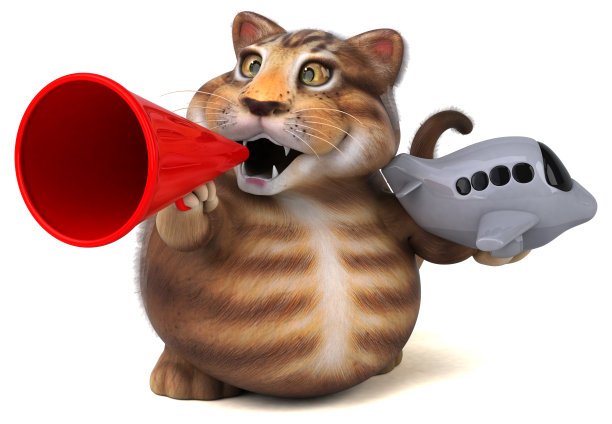 有趣的猫- 3D插图图片下载