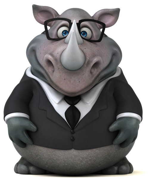 有趣的犀牛- 3D插图图片下载