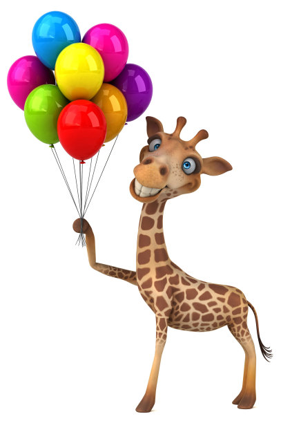 有趣的长颈鹿- 3D插图图片下载