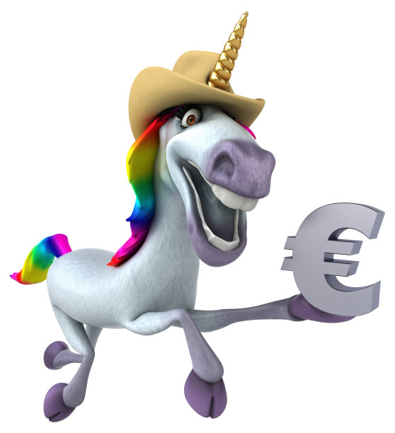 有趣的独角兽- 3D插图图片下载