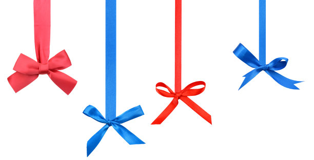 系上白色蝴蝶结的丝带图片下载