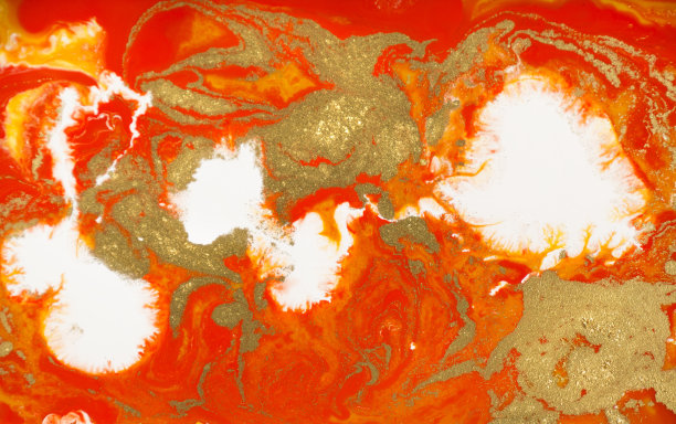 大理石抽象丙烯酸背景。橙色大理石花纹艺术品纹理。玛瑙纹波模式。金粉。图片下载