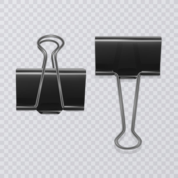 一组真实的文档剪辑孤立在白色的背景图片下载