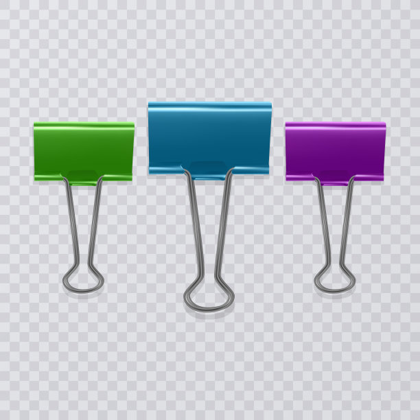 一组真实的文档剪辑孤立在白色的背景图片下载