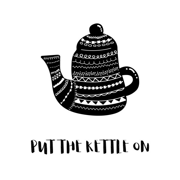 向量水壶BW图片下载