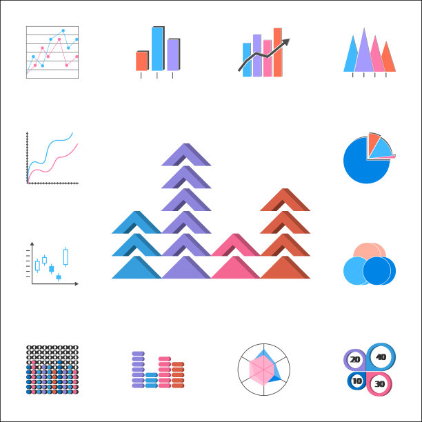 条形图图标。详细的图表和图表图标。优质的平面设计标志。收藏图标之一的网站，网页设计，移动应用程序图片下载