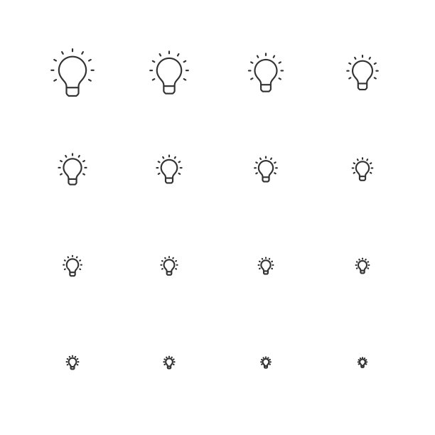 灯泡图标-多尺寸线条系列图片下载